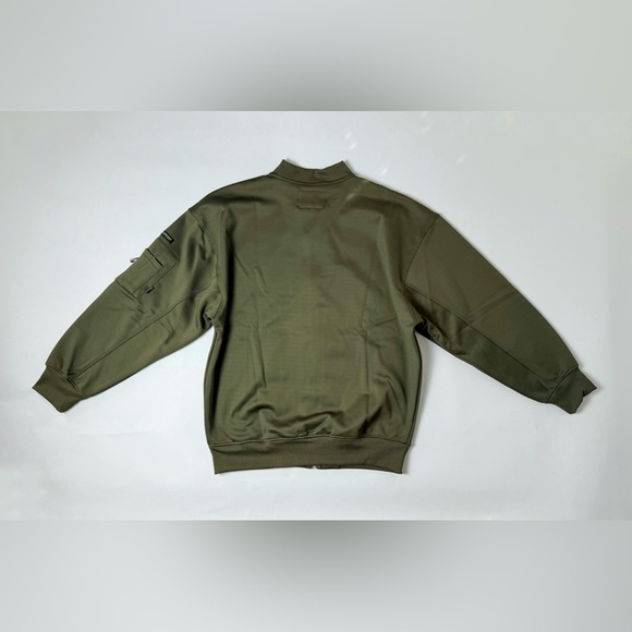 NWT Groove Rhyme| Fleece Bomber Jacket Unisex Style | Khaki | Size L - Picture 8 of 8